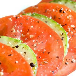 Sliced Tomatoes and Cucumbers