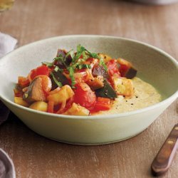 Slow-Cooked Ratatouille Over Goat Cheese Polenta