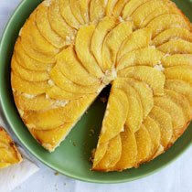 Peach Upside-down Polenta Cake