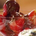 Chocolate River Over Drunken Berries