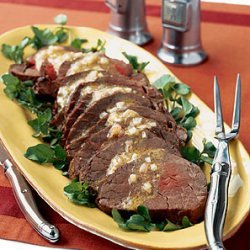 Roasted Beef Tenderloin with Sherry Vinaigrette and Watercress