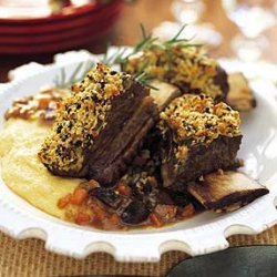 Morel-Crusted Ribs with Polenta