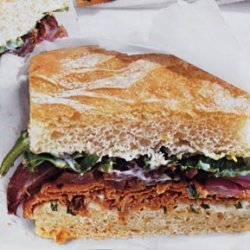 Roast Beef Sandwiches with Lemon-Basil Mayonnaise and Roasted Red Onions