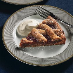 Apricot Linzertorte with Quark Whipped Cream