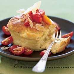 Fallen Grits Souffles with Tomatoes and Goat Cheese