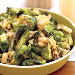 Brussels Sprouts with White Beans and Pecorino