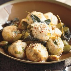 Ricotta Gnocchi with Leeks and Fava Beans