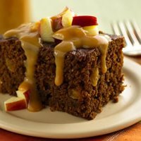 Ginger Cake With Caramel Apple Topping
