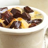 Bread Pudding With Chocolate And Brandied Cherries