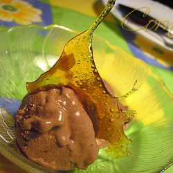 Chocolate Ice Cream With Caramel Crumbs And Sherry...