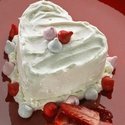 Mini Heart Cakes With Strawberries And Creme