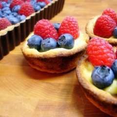 Four Berry Tartlets With Lemon Cream Curd Topping