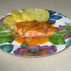 Salmon With Thai Sweet Chili Sauce And Mangoes