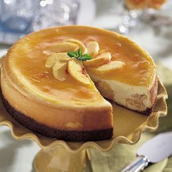 Peach Cheesecake with Gingersnap Crust