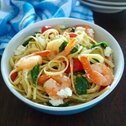 Spinach Linguine with Goat Cheese