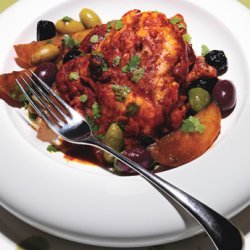 Roasted Chili-Citrus Chicken Thighs with Mixed Olives and Potatoes