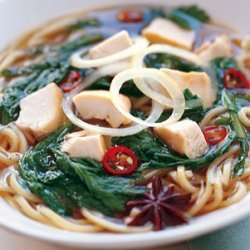 Roast Chicken Noodle Soup with Chrysanthemum