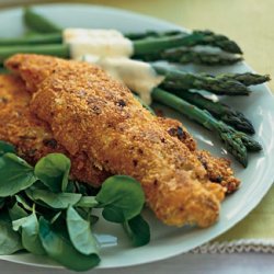 Parmesan-Crusted Chicken and Asparagus with Sauce Maltaise