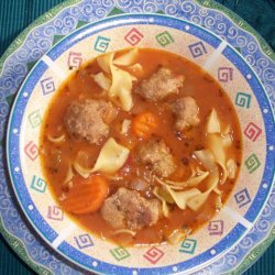 Chicken Meatball And Noodle Soup