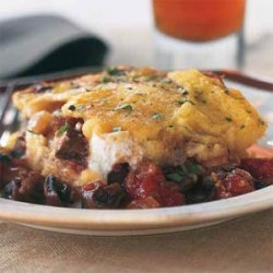 Polenta Casserole with Mushrooms, Tomatoes, and Ricotta