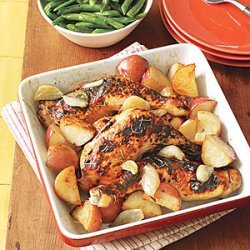 Roasted Chicken with Potatoes and Shallots