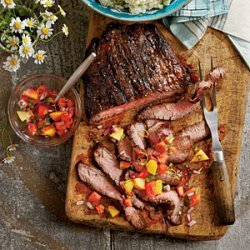 Grilled Molasses Flank Steak with Watermelon Salsa