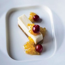 Goat Cheese Cheesecake with Honeyed Cranberries