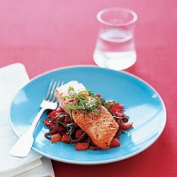 Wild Salmon With Red-Pepper Saute
