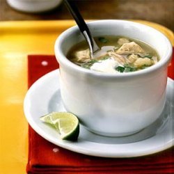 Posole (Tomatillo, Chicken, and Hominy Soup)