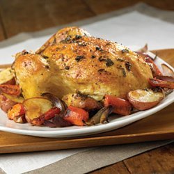 Garlic-Herb Roasted Chicken with Potatoes, Carrots, and Onions