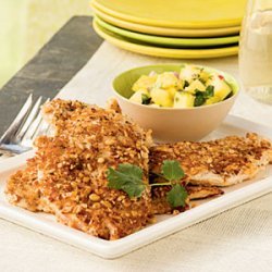 Peanut-Crusted Chicken with Pineapple Salsa