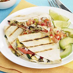 Grilled Zucchini, Tomato and Goat Cheese Quesadillas