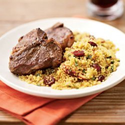 Broiled Cumin Lamb Chops with Curried Couscous