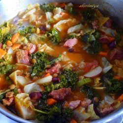Portugese Bean, Kale & Sweet Potato Soup
