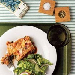 Slow-Cooker Spinach and Ricotta Lasagna With Romaine Salad