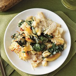 Baked Pasta with Spinach, Lemon, and Cheese