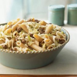 Whole Wheat Pasta with Sausage, Leeks, and Fontina