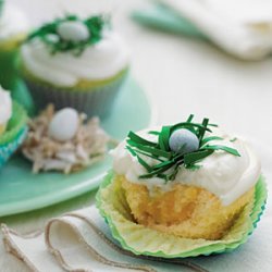 Pineapple-Coconut Cupcakes with Buttermilk-Cream Cheese Frosting