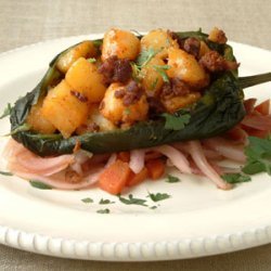 Chorizo-Stuffed Poblano Chiles with Sweet-Sour Escabeche