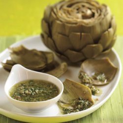Steamed Artichokes with Salsa Verde