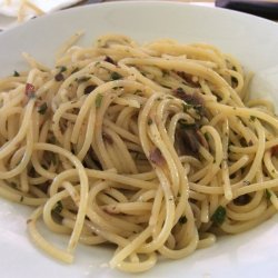 Spaghetti with Olive Oil, Garlic and Anchovies