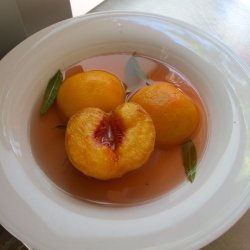 Peaches with Lemon Verbena Cream