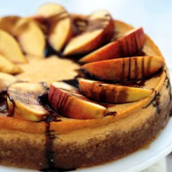 Peach and Mascarpone Cheesecake with Balsamic Syrup