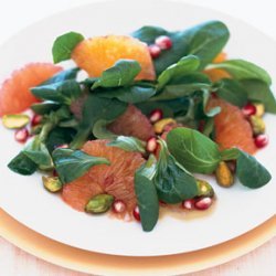 Mâche Salad with Blood Oranges, Pistachios, and Pomegranate
