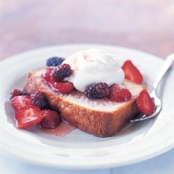 Lemon Pound Cake with Berries and Whipped Cream