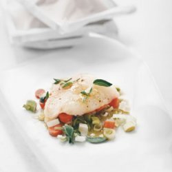 Halibut with Carrots and Leeks