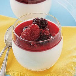 Lemon Panna Cotta with Berry Compote
