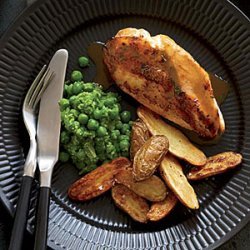 Chicken Breasts with Potatoes and Mashed Peas