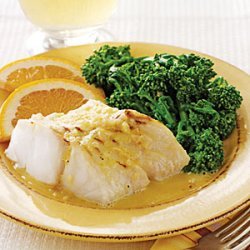 Broiled Halibut with Orange- Shallot Butter Sauce