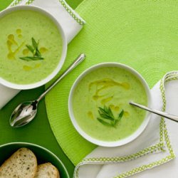 Avocado Pea Soup with Herb Oil